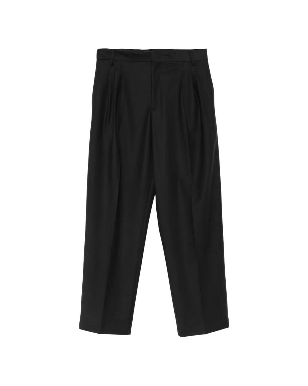Low Brand Black Pressed-Crease Tailoring Trousers for men