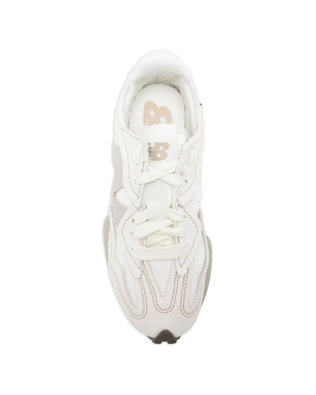 New Balance White 327 Logo-Patch Sneakers for men