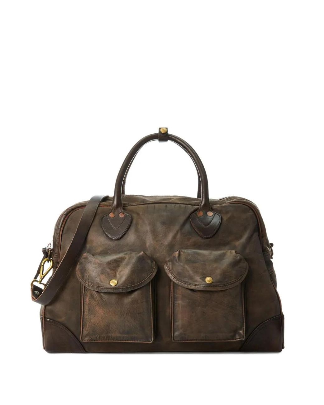 RRL Brown Large Burlington Holdall for men