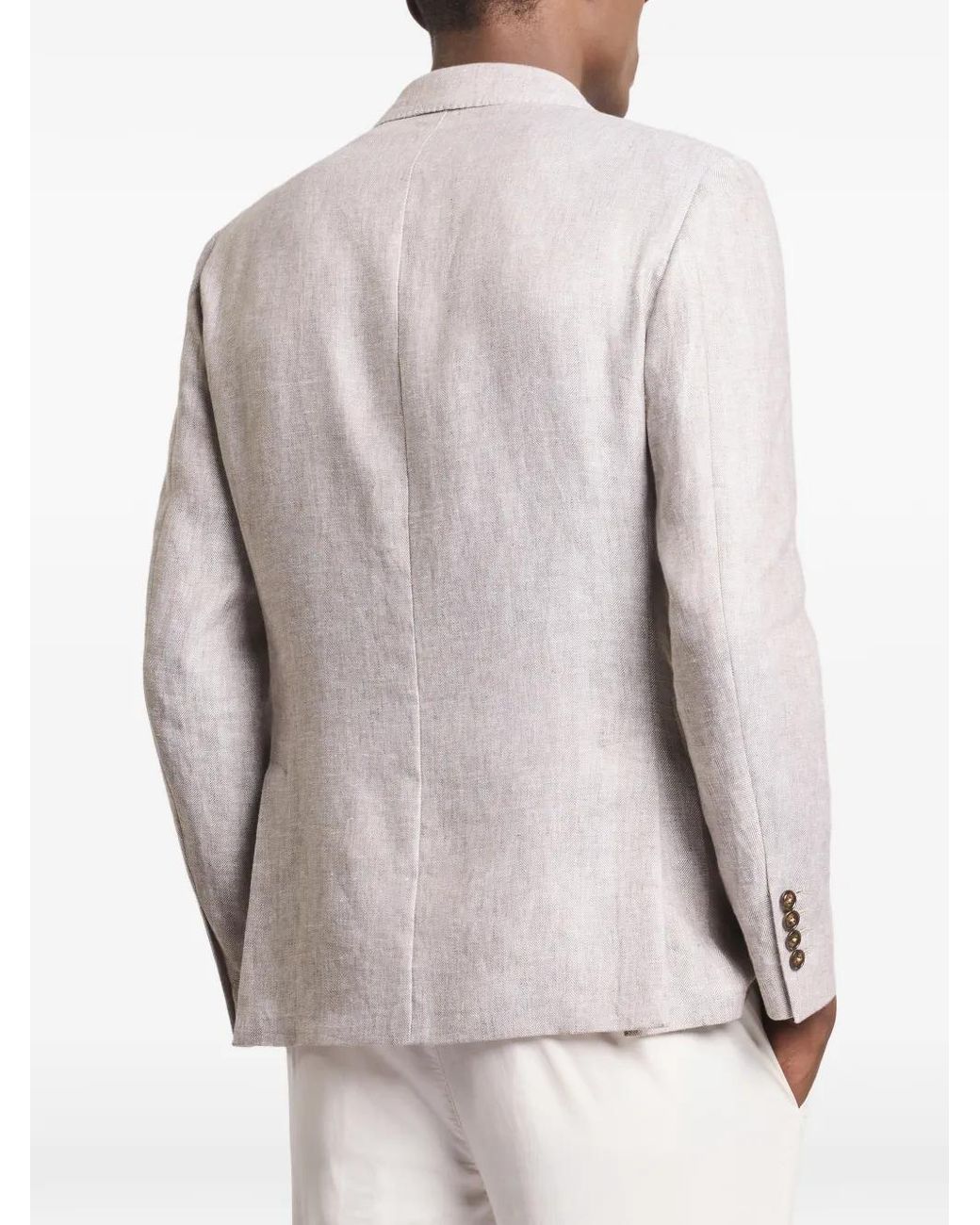 Fay White Double-Breasted Peak-Lapel Jacket for men