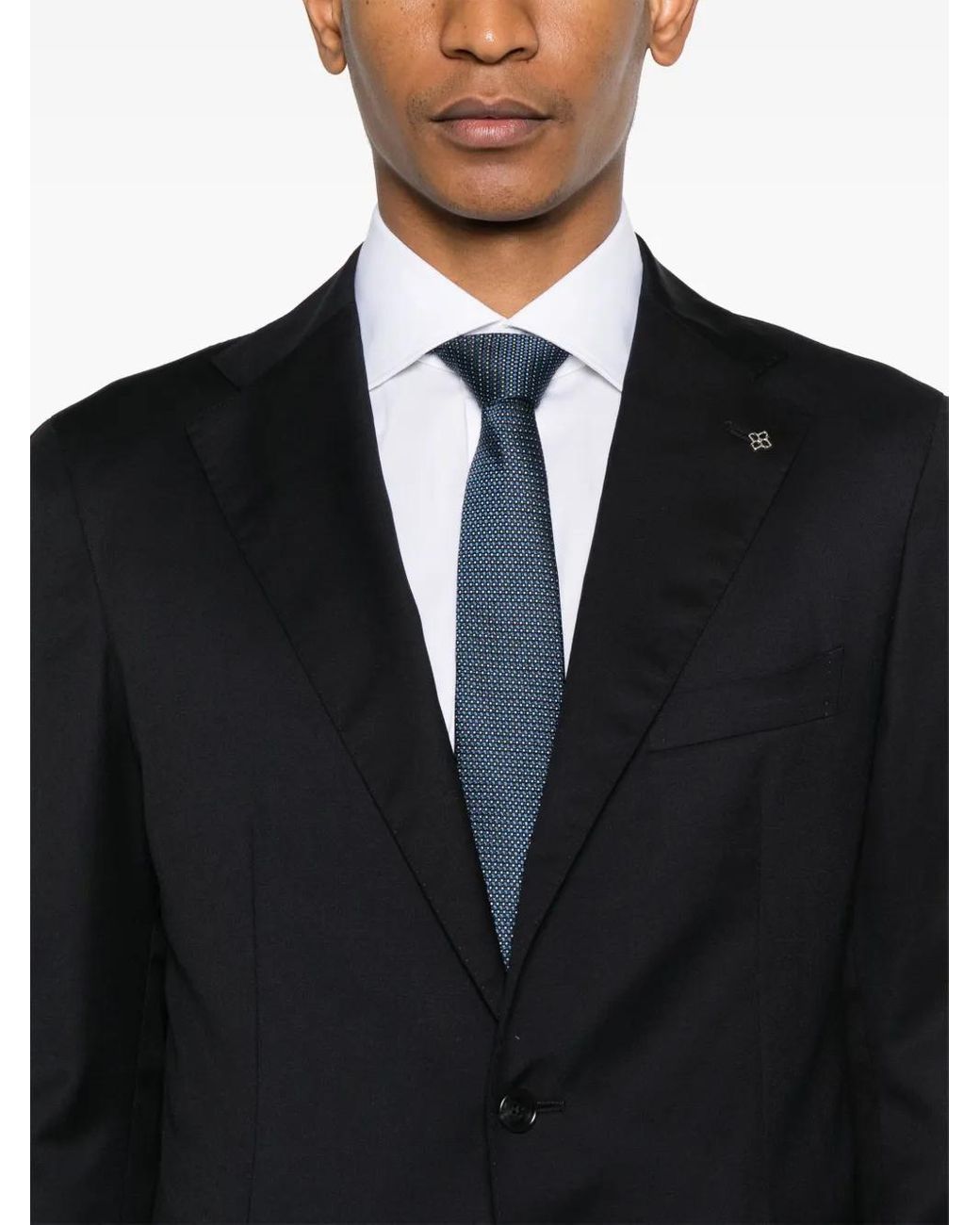 Tagliatore Black Virgin-Wool Suit for men