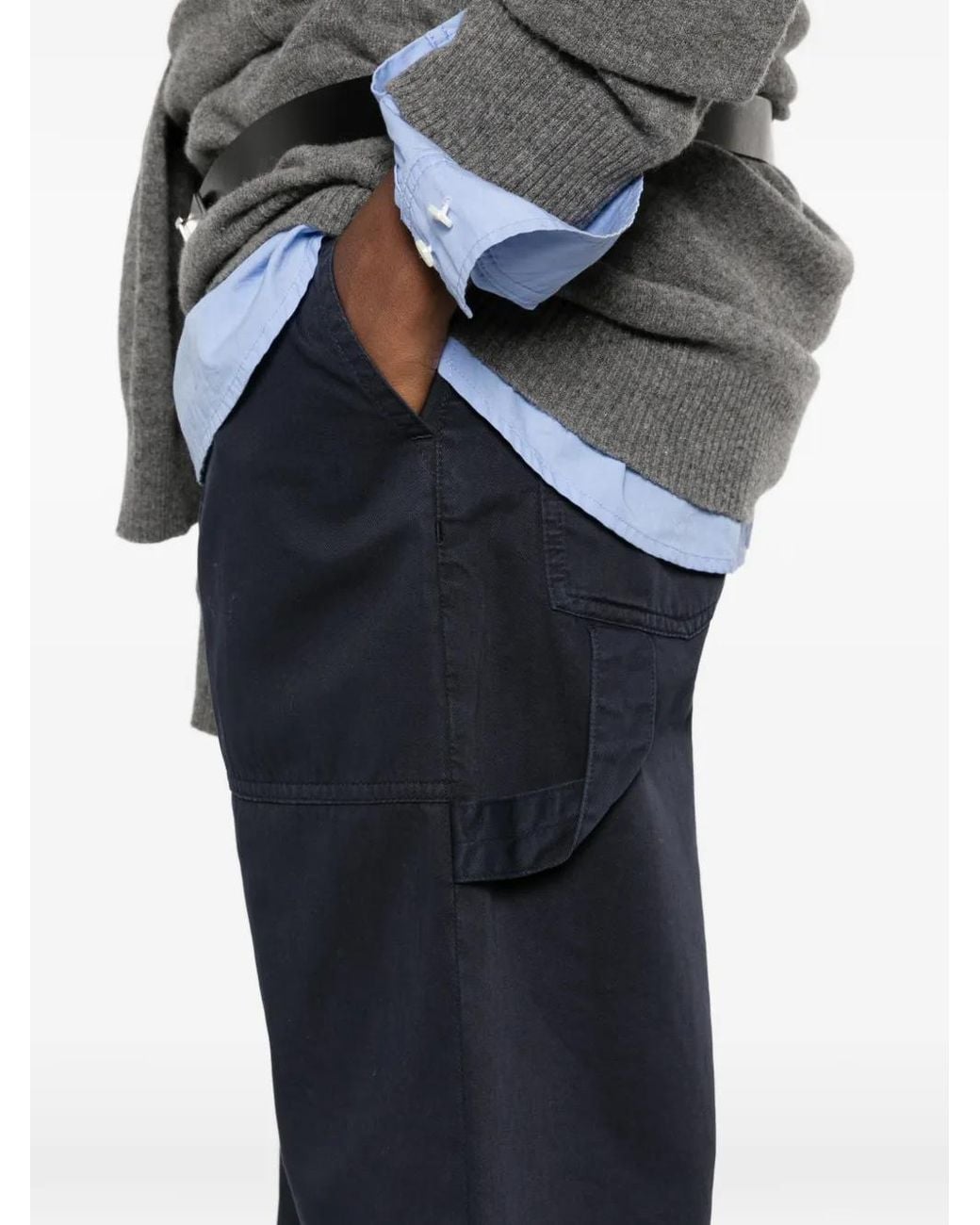 MM6 by Maison Margiela Blue Patch-Pocket Straight-Leg Trousers