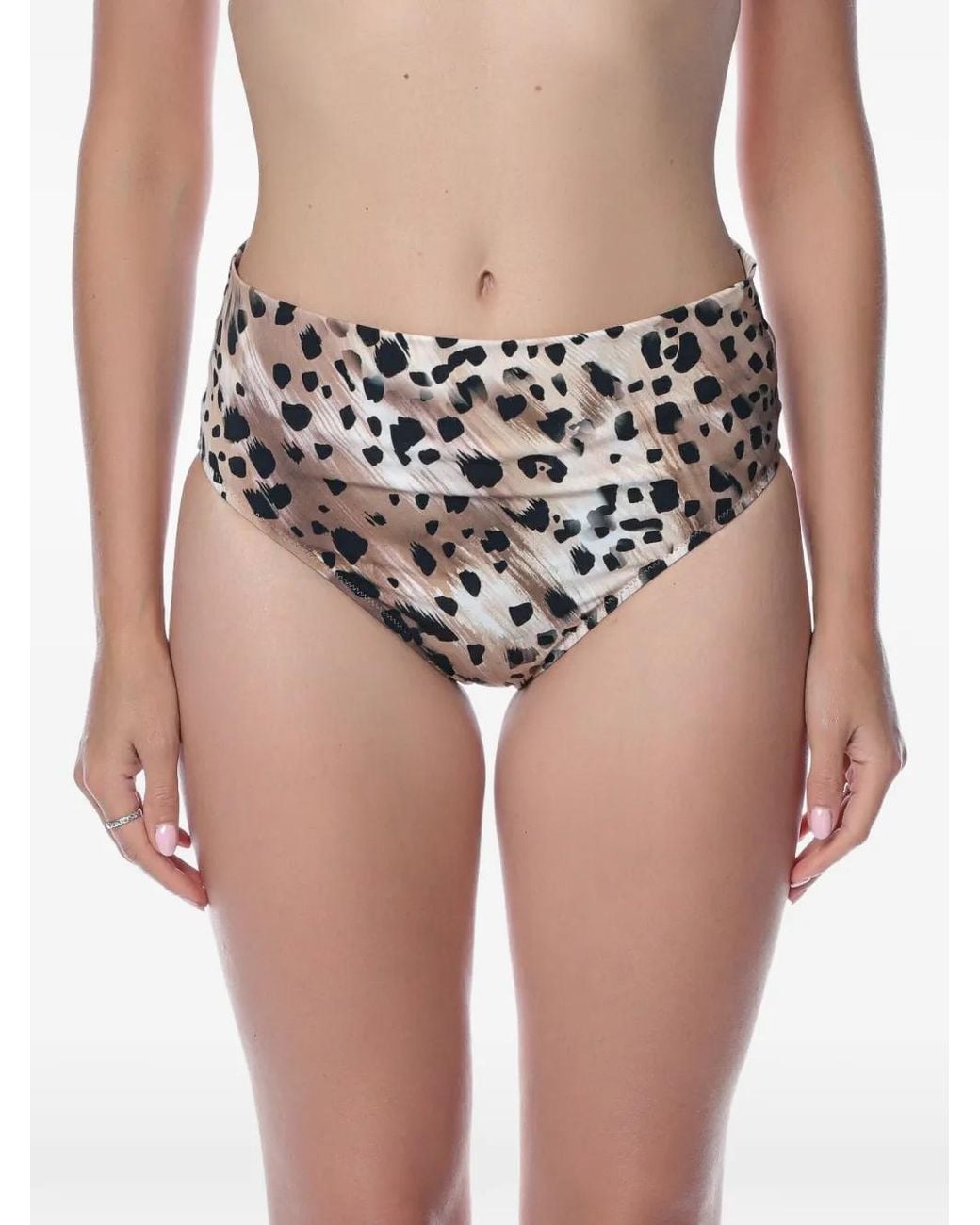 Gottex Pink Leopard-Print High-Rise Bikini Bottom
