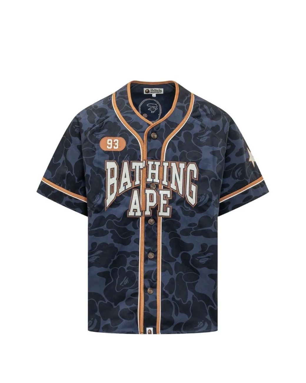 A Bathing Ape Blue Solid Camo Logo-Print Shirt for men