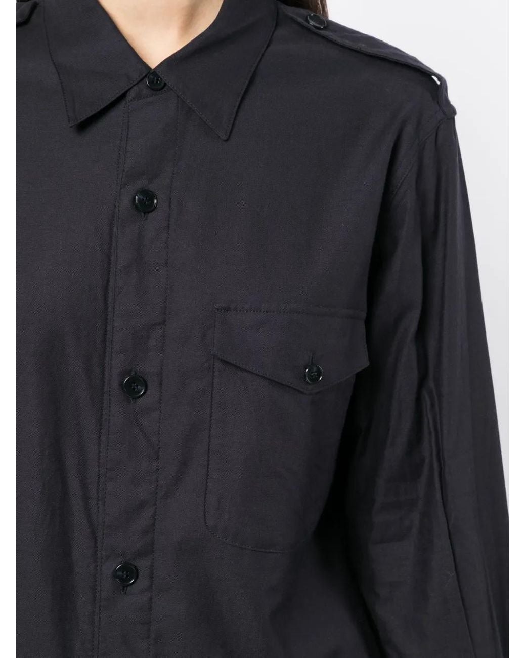 Yohji Yamamoto Blue Long-Sleeve Cotton Shirt