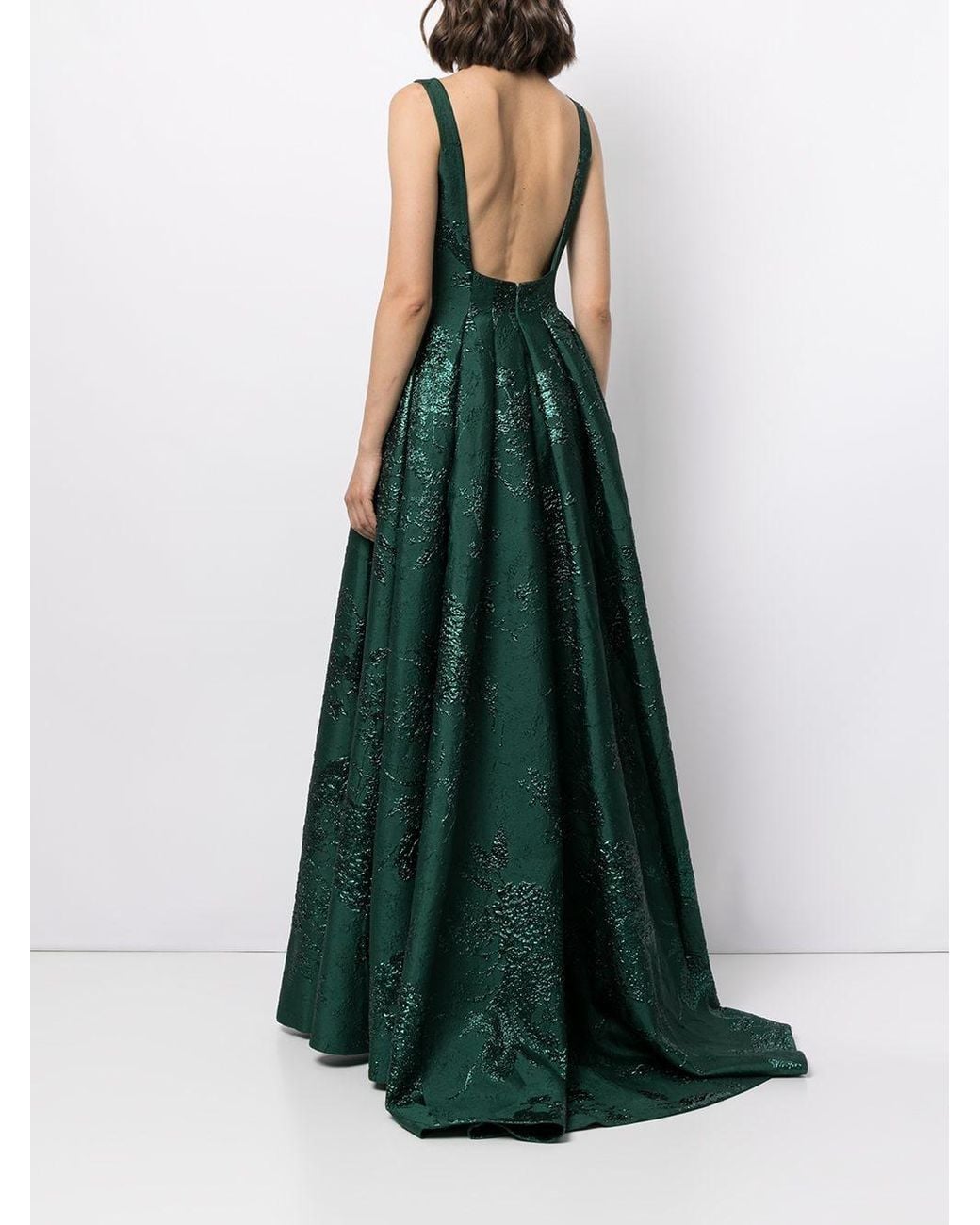 Rasario Full-jacquard A-line Dress in Green | Lyst