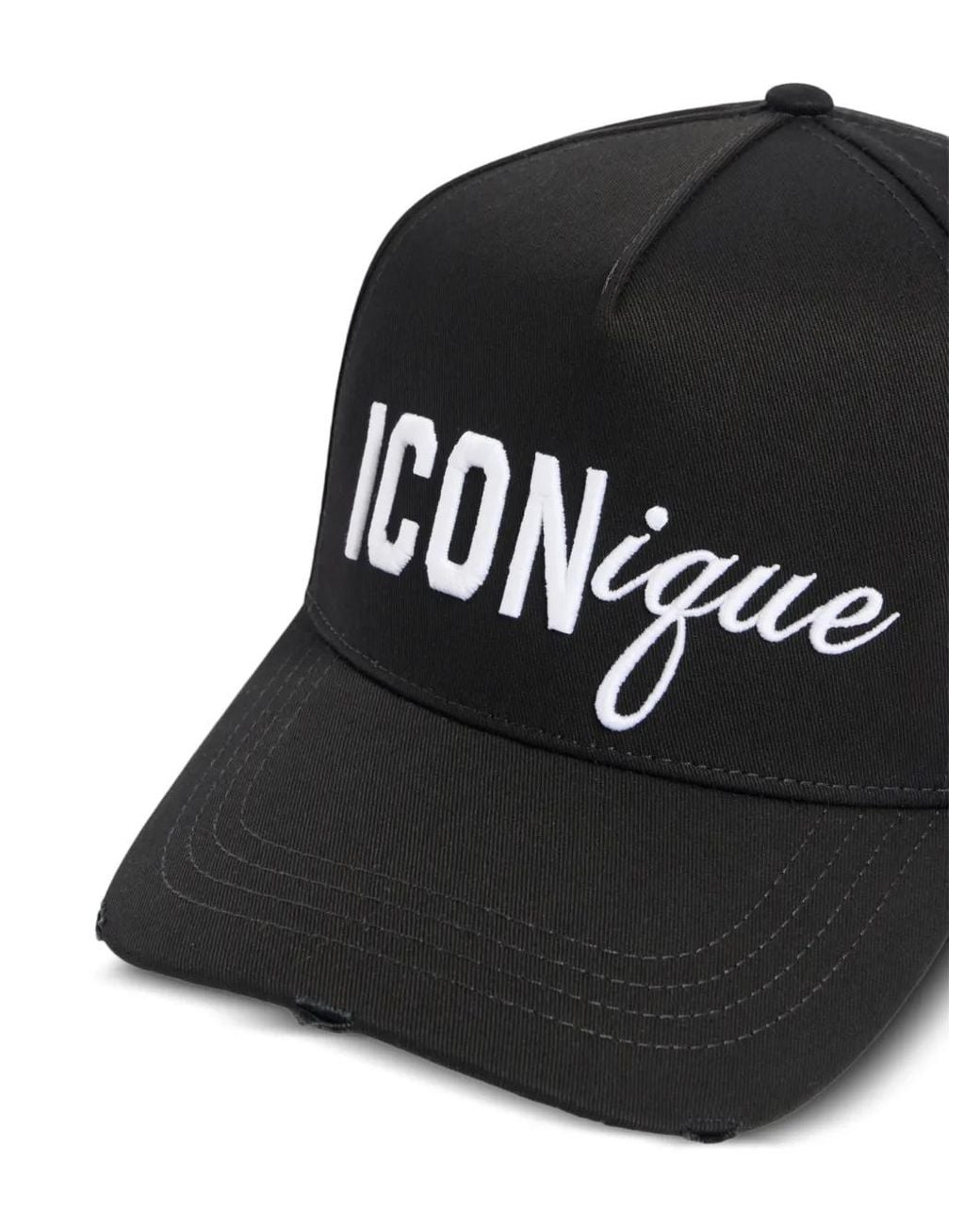 DSquared² Black Iconique Baseball Cap for men