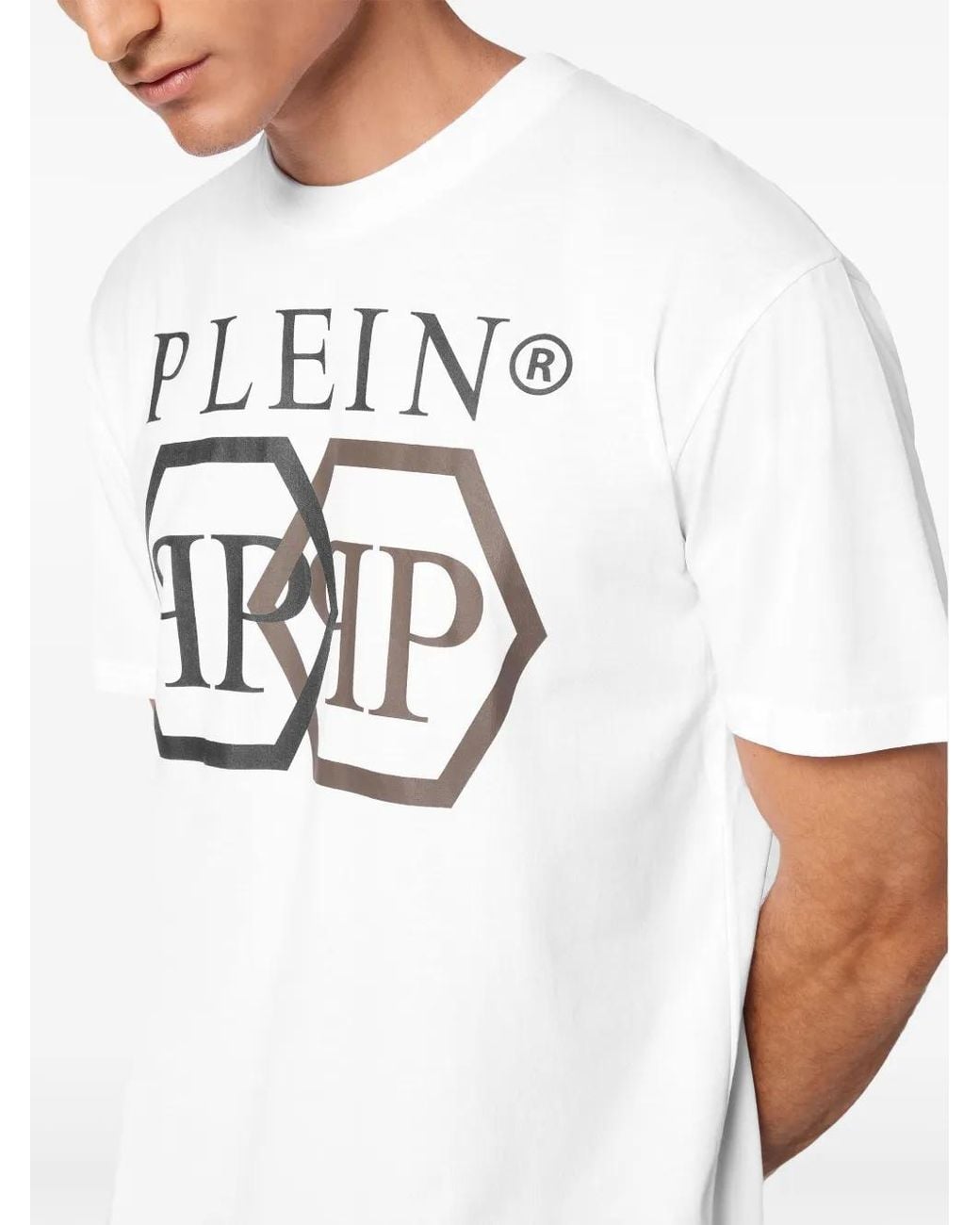 Philipp Plein White Stones Hexagon T-Shirt for men
