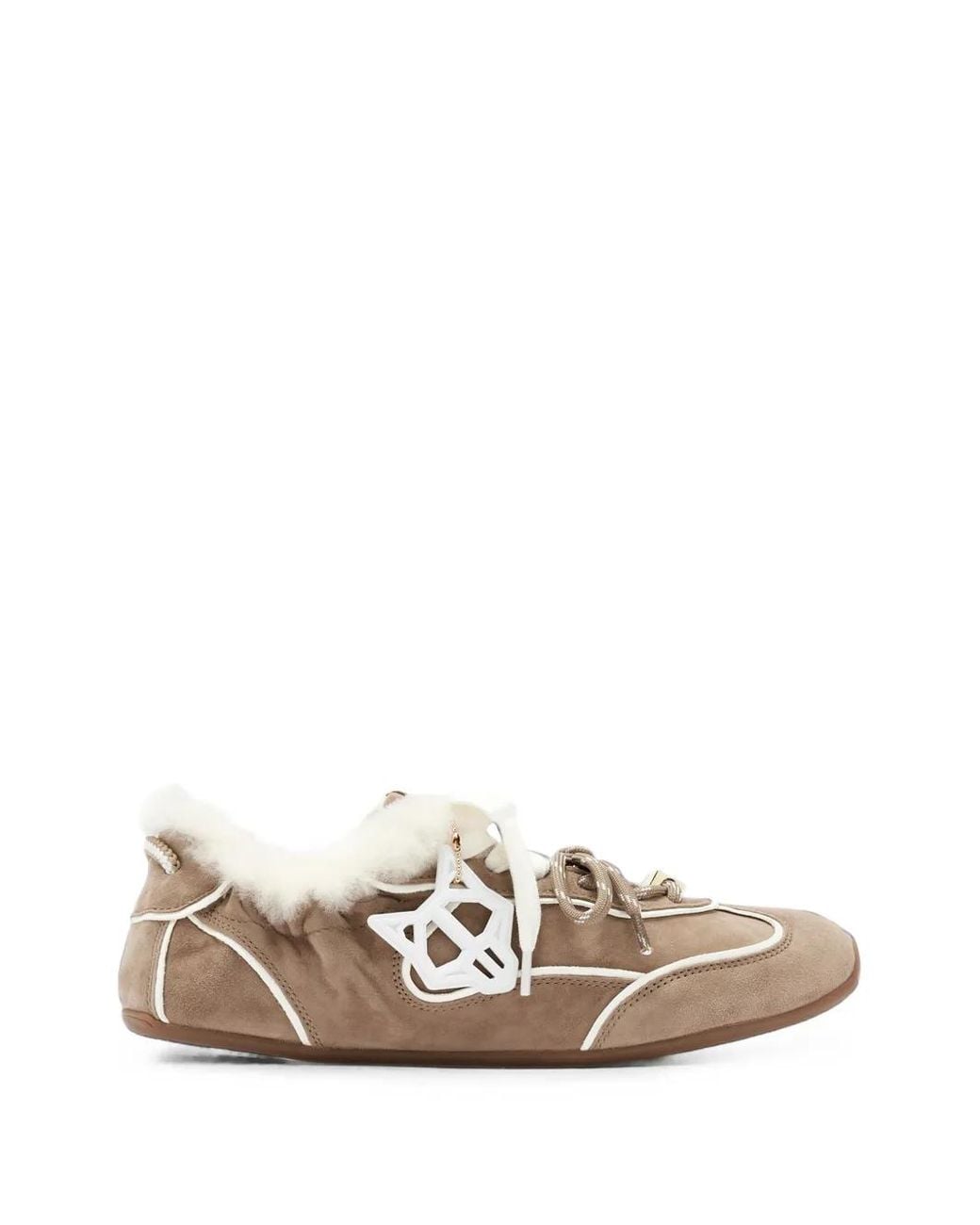 Naked Wolfe White Soul Shearling-Trim Sneakers