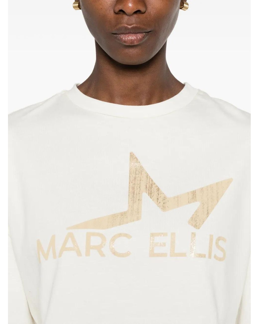 Marc Ellis White Logo-Print T-Shirt