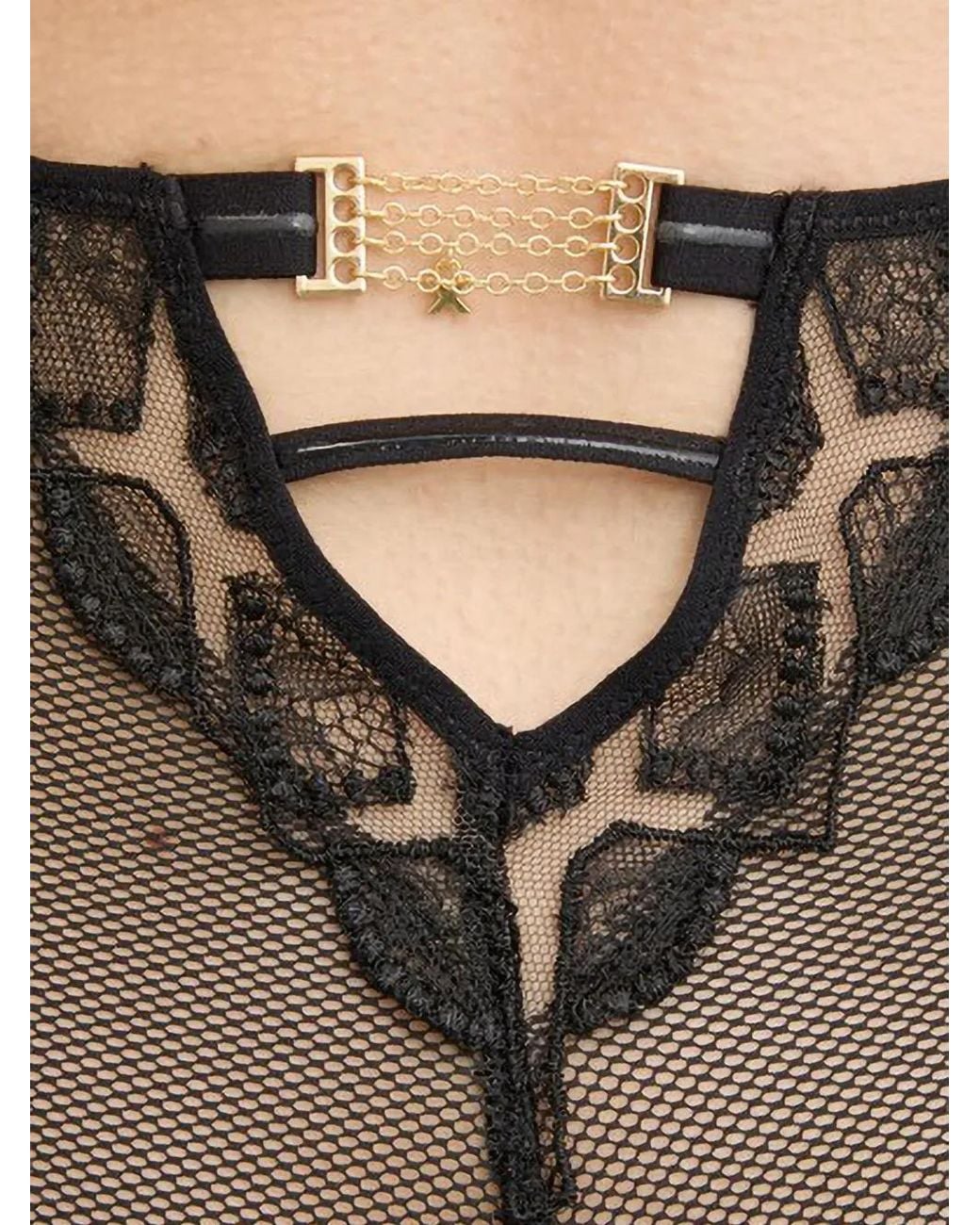 Chantelle Black Lace-Panelled Mesh Briefs