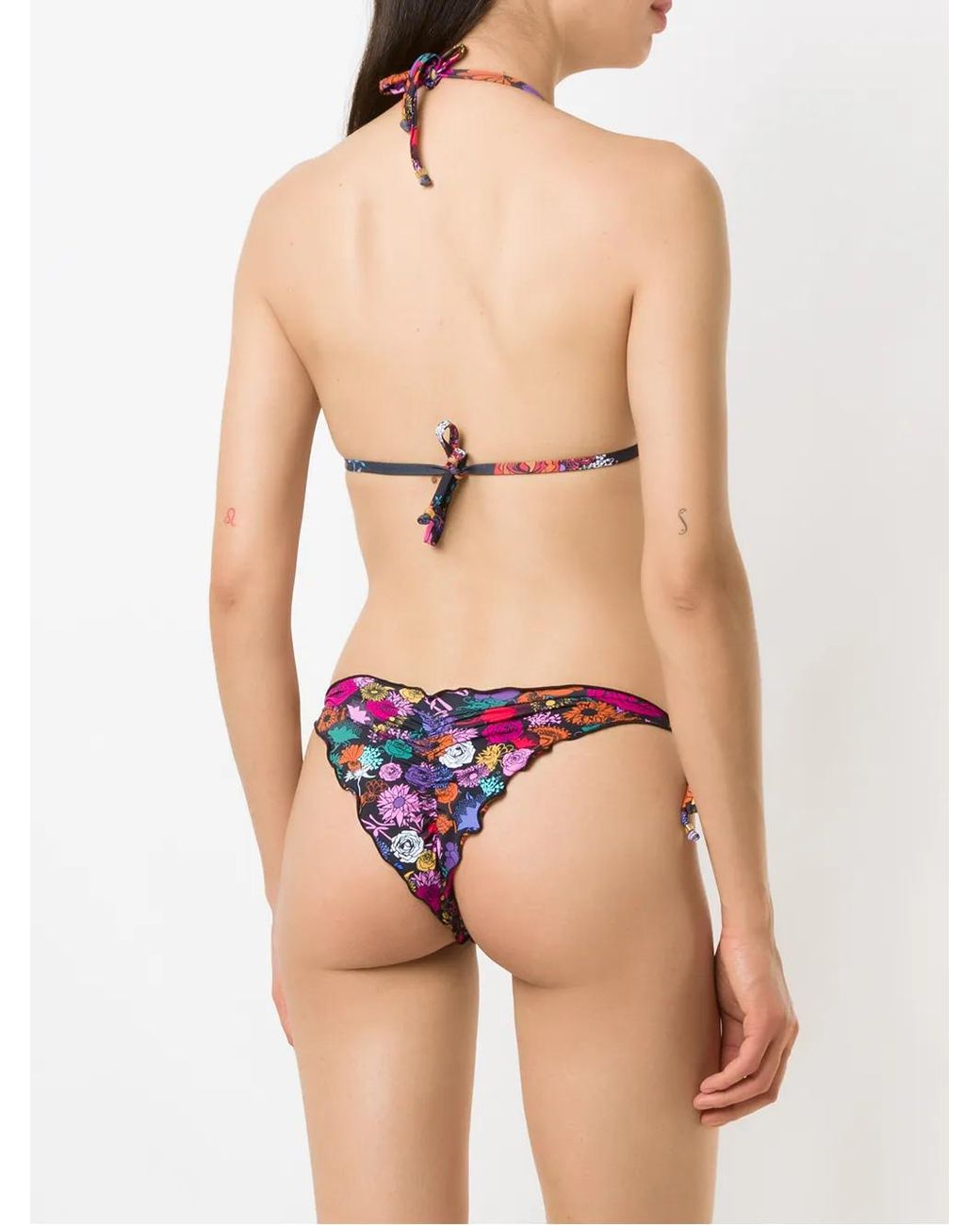 Bikini Triangular Con Volantes Amir Slama de color Purple