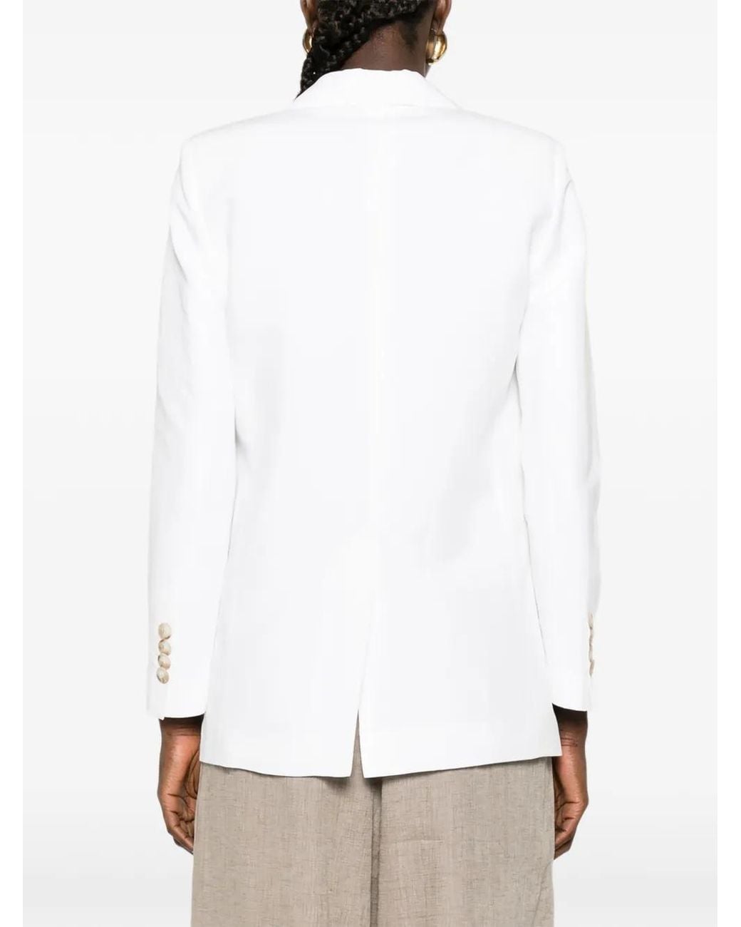 DR. HOPE White Double-Breasted Blazer