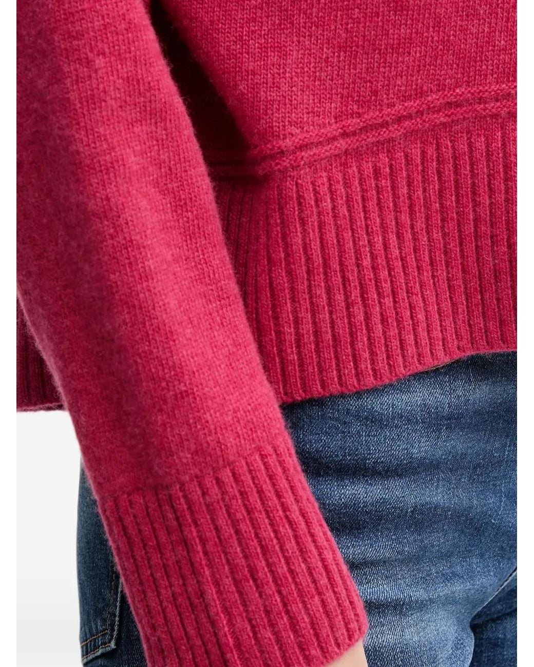 Benetton Red Ribbed Knit Sweater