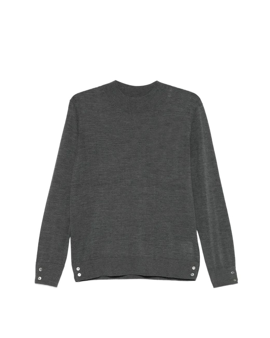IVORY PARIS Gray Pull Boutonné À Col Montant for men