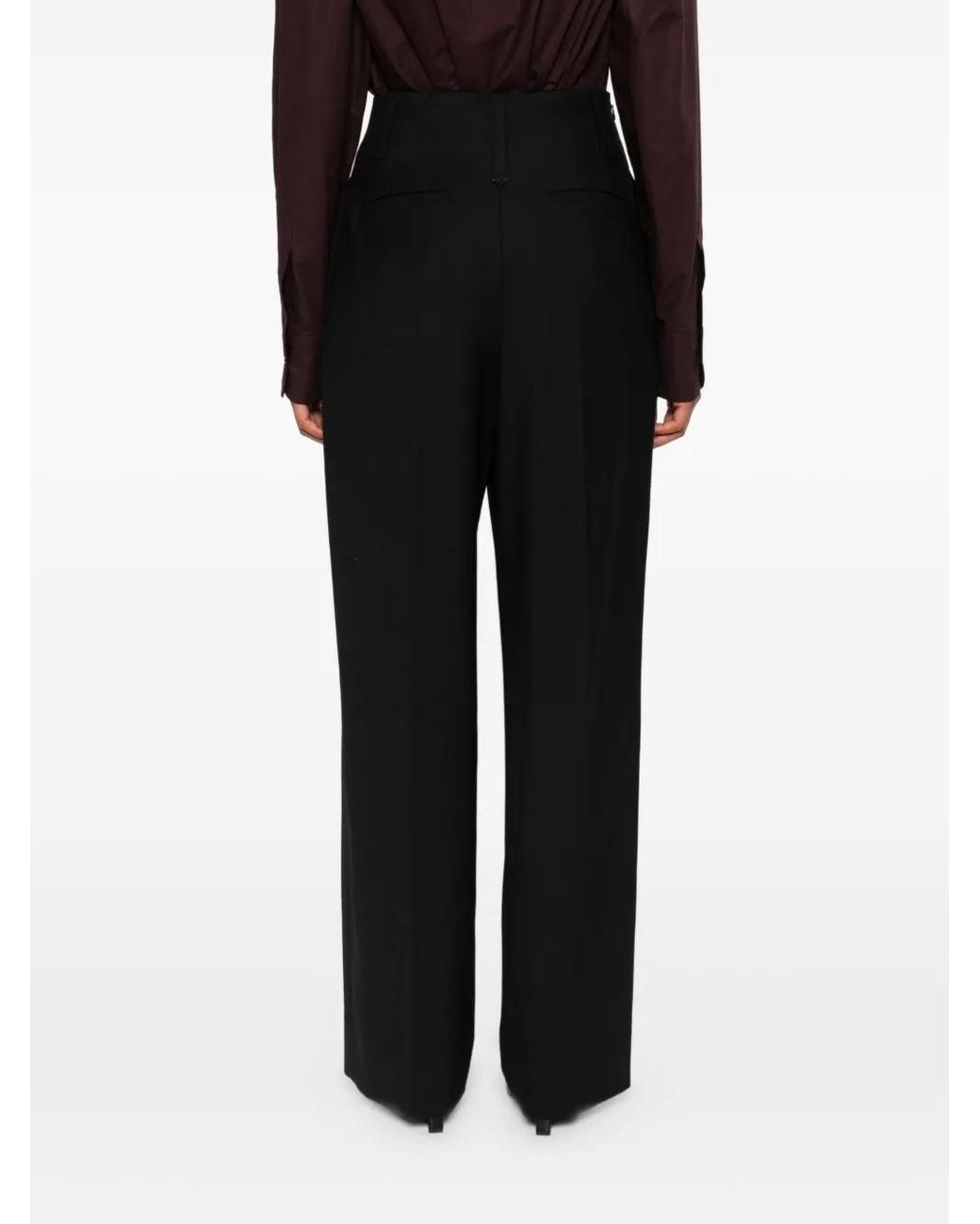 Victoria Beckham Black Pleated Trousers