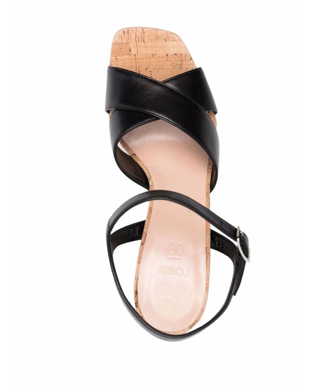 SI ROSSI Black 90Mm Sculptued-Heel Platform Sandals