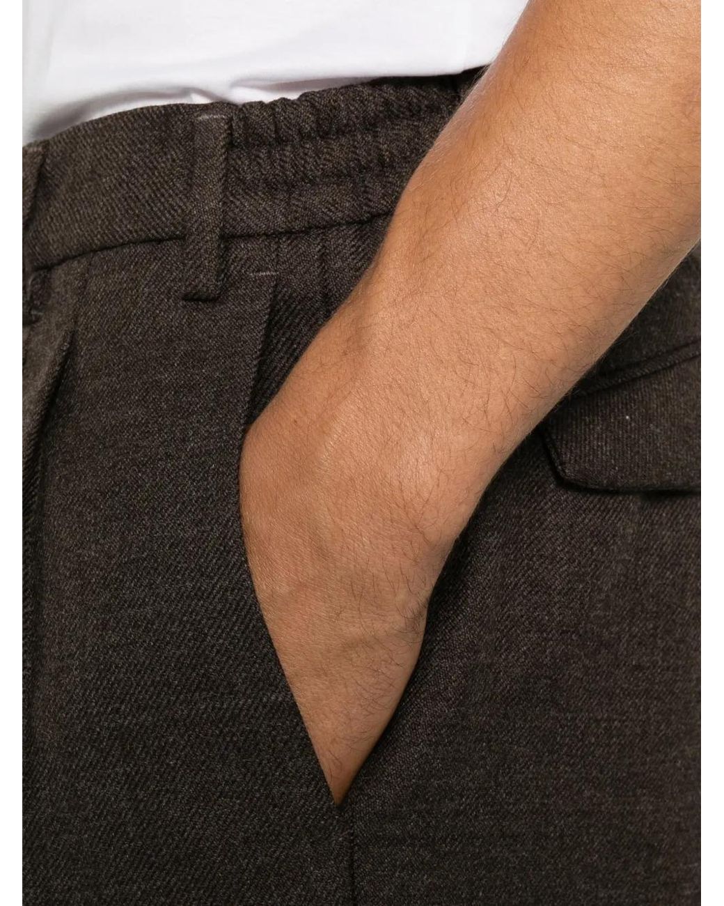 Briglia 1949 Gray Pleated Straight-Leg Trousers for men