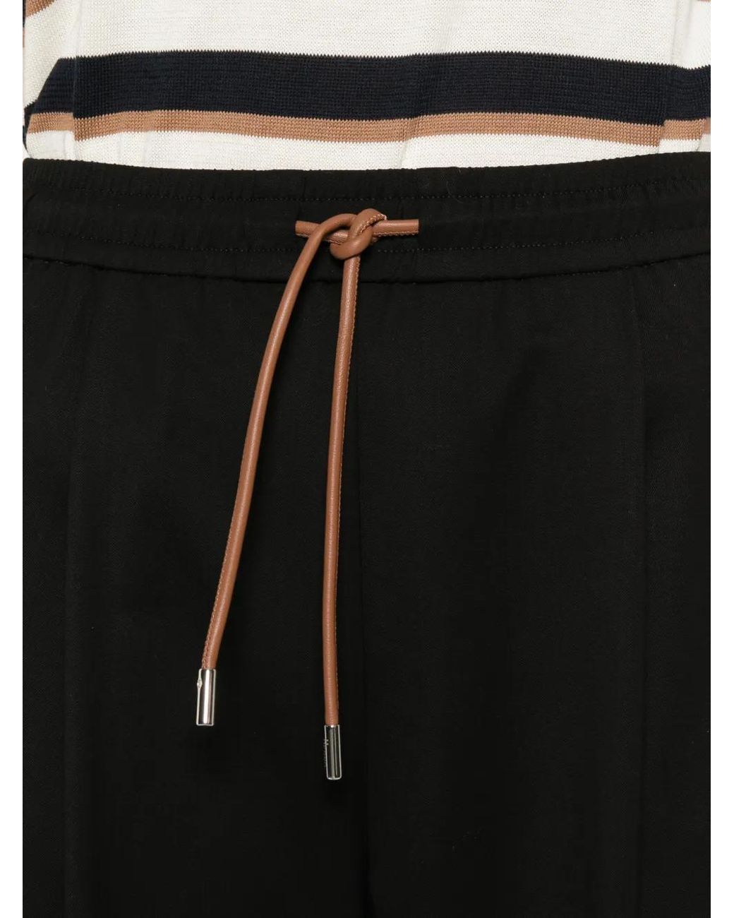 Pantalones Con Cordones Herno de color Black