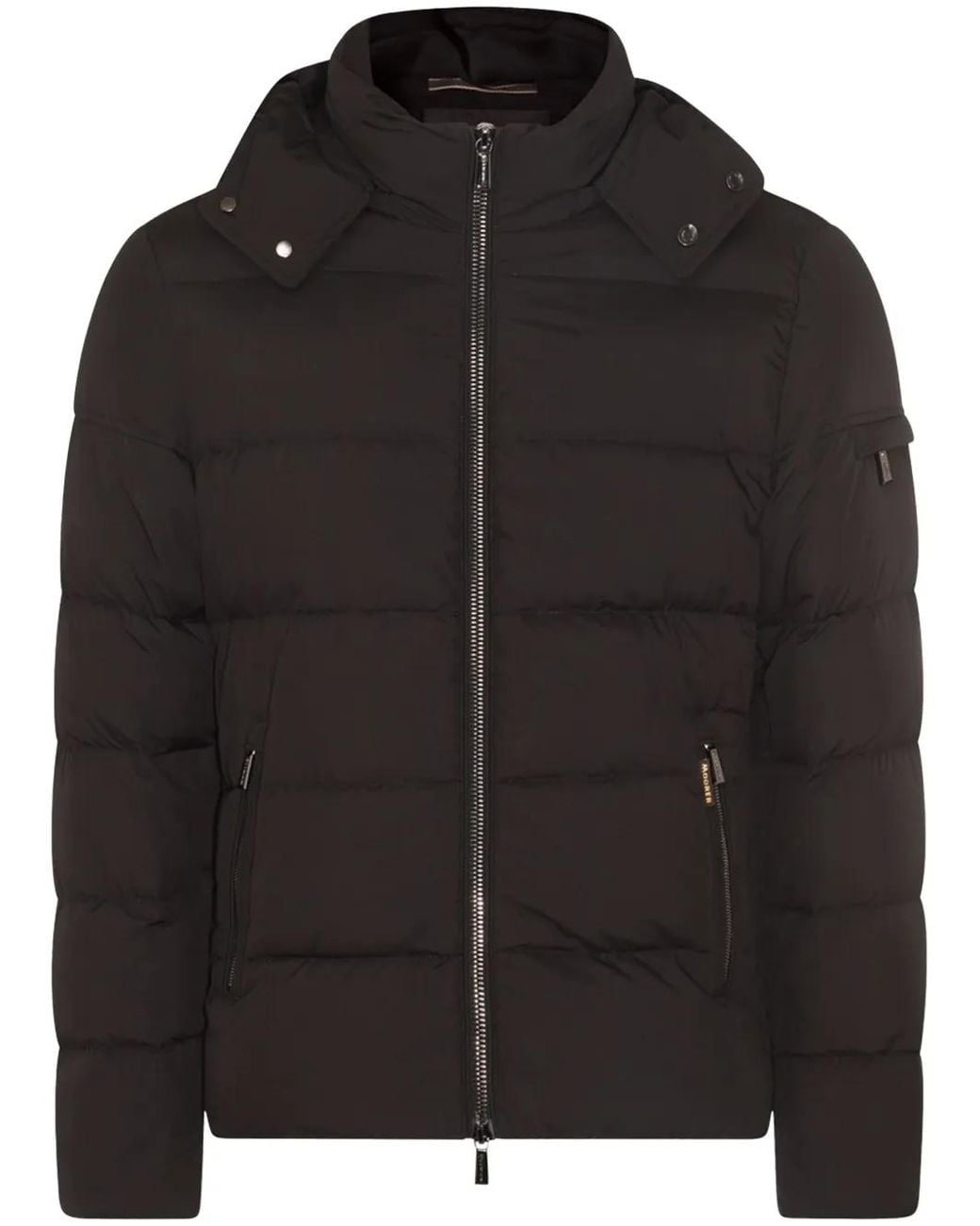 Moorer Black Detachable Hood Padded Jacket for men