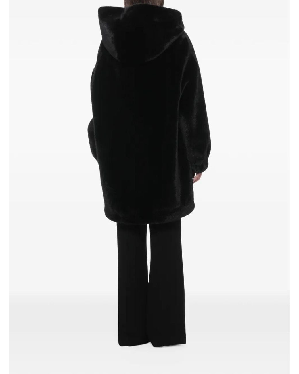 Bully Black Faux-Fur Hooded Coat