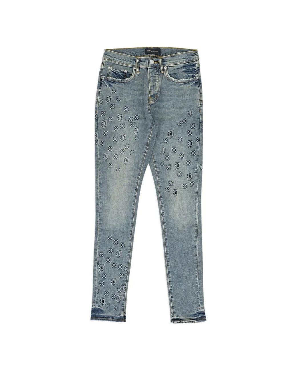 Purple Brand Blue Logo-Patch Jeans for men