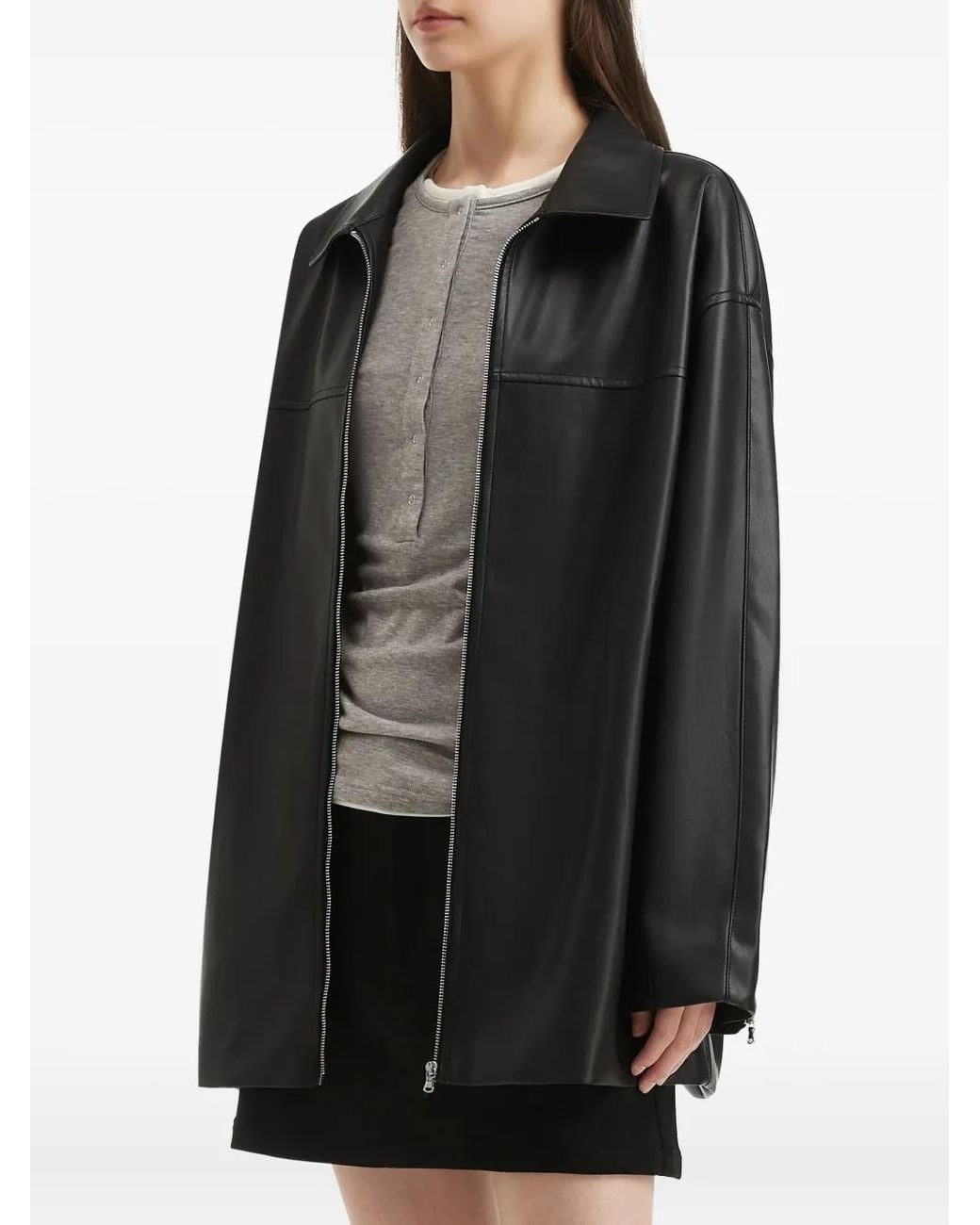 B+ AB Black Zip-Front Panelled Jacket