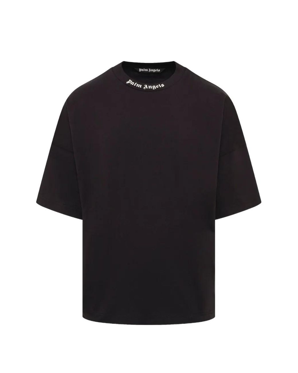Palm Angels Black Logo Cotton T-Shirt for men