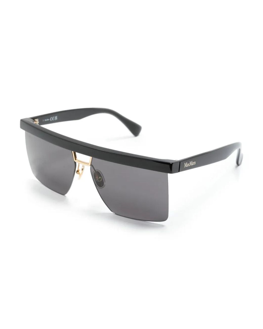Max Mara Eyewear Gray Rectangle-Frame Sunglasses
