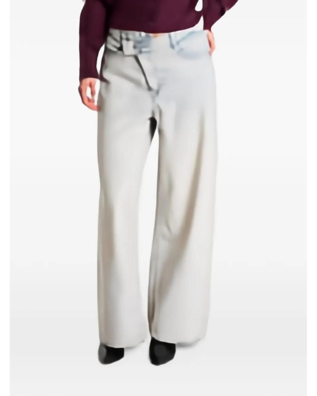 Guess White Jean Bellflower À Design Asymétrique