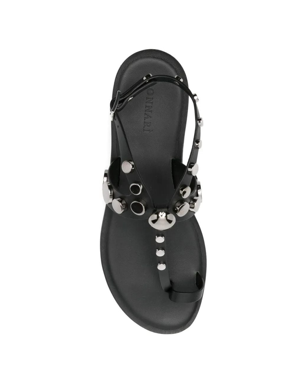 DONNARì Black Studded Flat Sandals