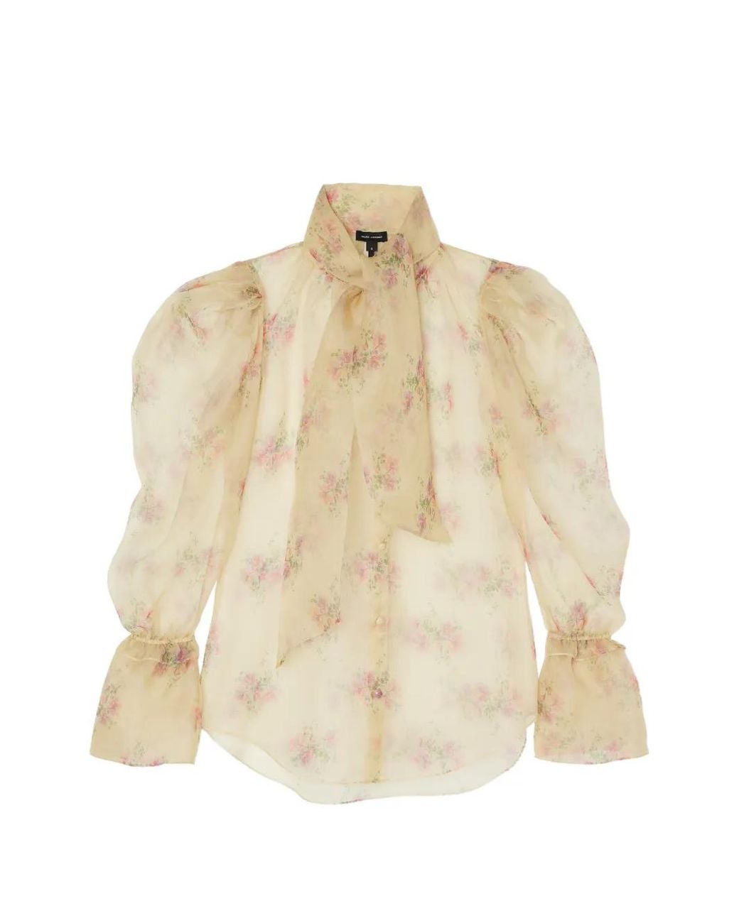 Marc Jacobs Natural Floral Organza Puff Blouse