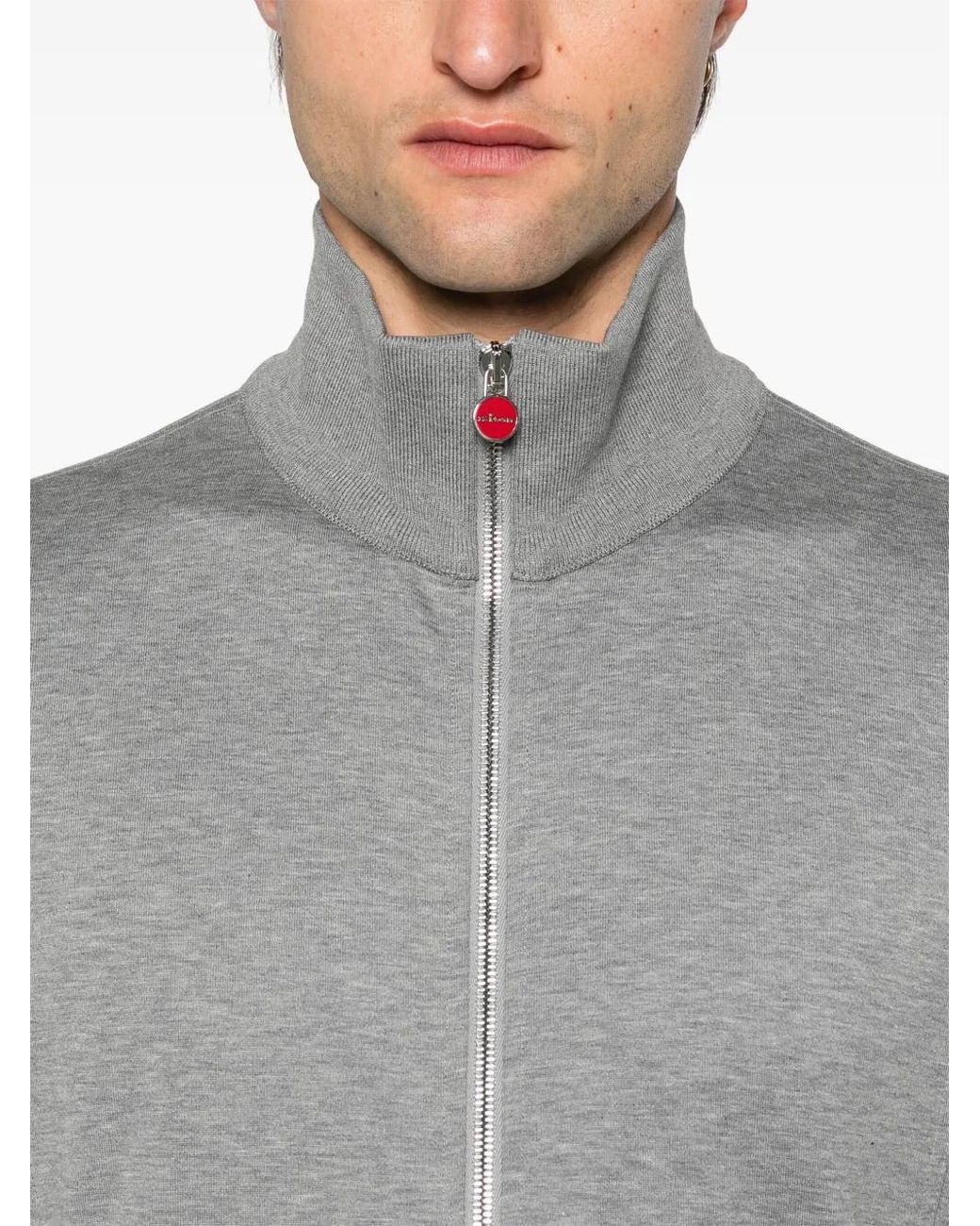 Kiton Gray Logo-Embroidered Tracksuit for men