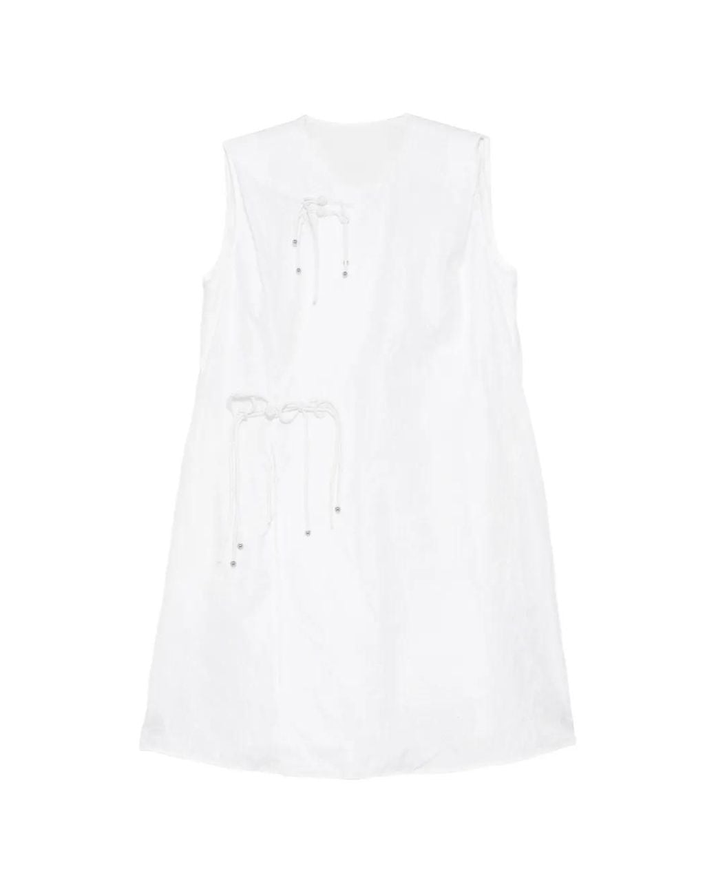 JNBY White Floral-Embroidered Sleeveless Dress
