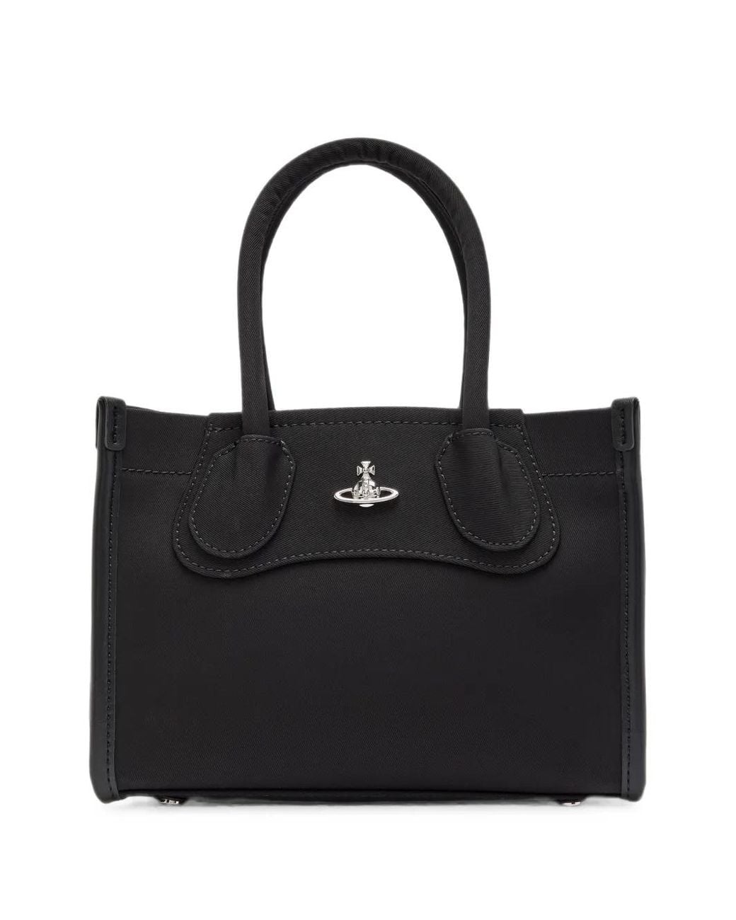 Vivienne Westwood Black Orb-Plaque Tote Bag
