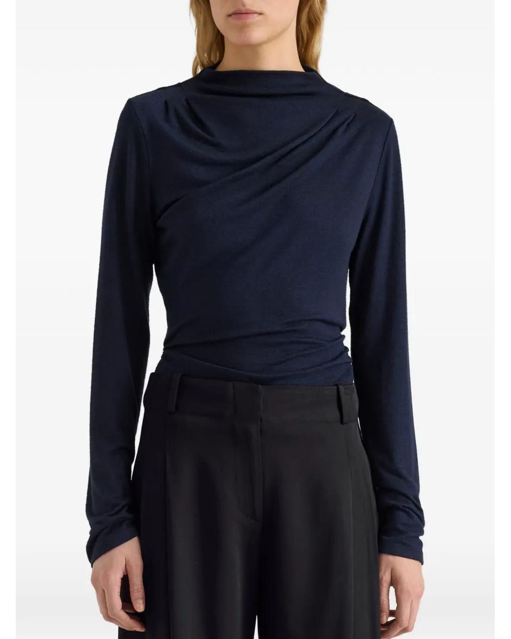 Proenza Schouler Blue Mimi Marled-Jersey Top