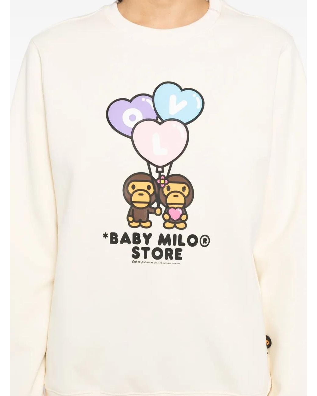 A Bathing Ape White Baby Milo Crew Neck Sweatshirt