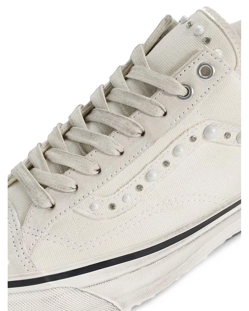 Vans White Premium Old Skool 36 Faux-Pearl Embellished Sneakers