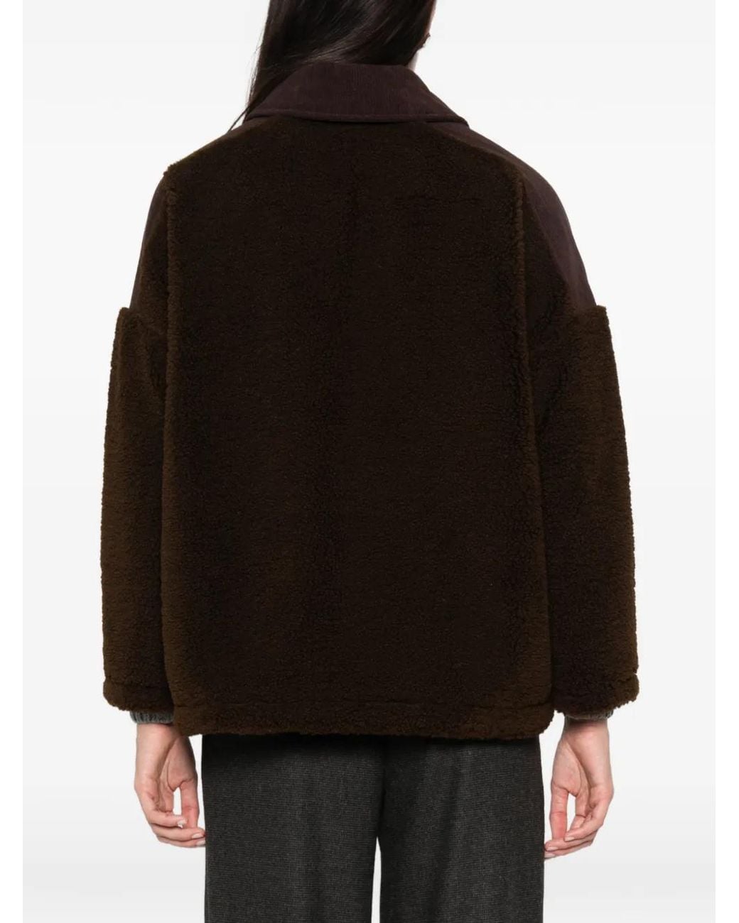 Sessun Black Corduroy-Panel Buttoned Jacket