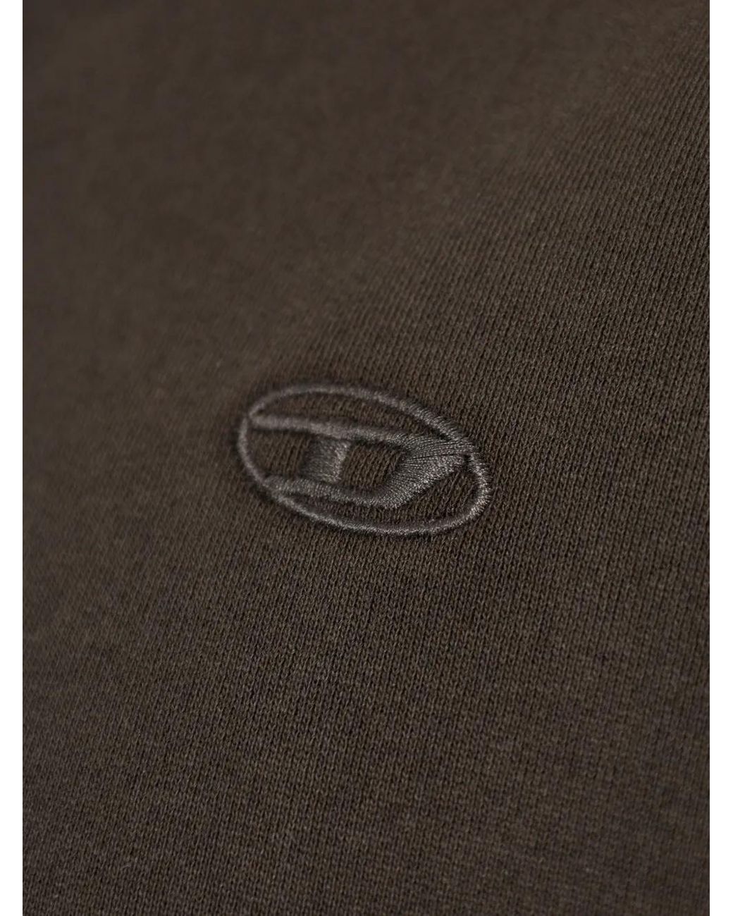 DIESEL Gray Hoodie With Logo Embroidery for men