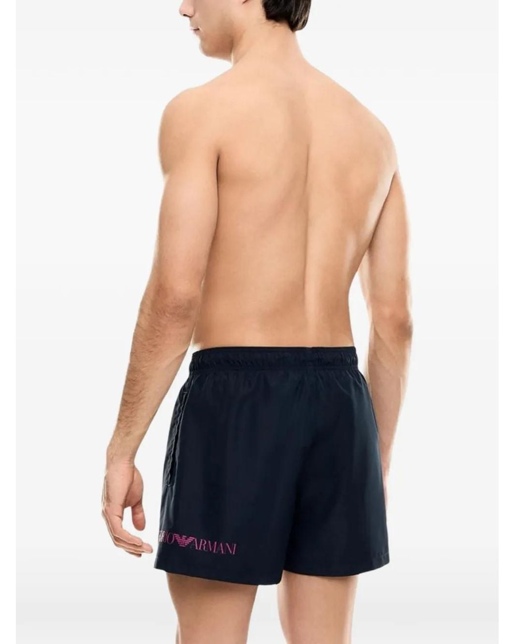 EA7 Blue Logo-Print Drawstring Swim Shorts for men