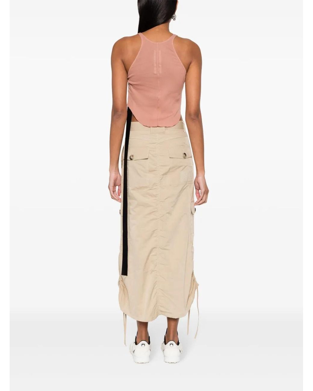 Rick Owens White Cropped Cotton Tank Top