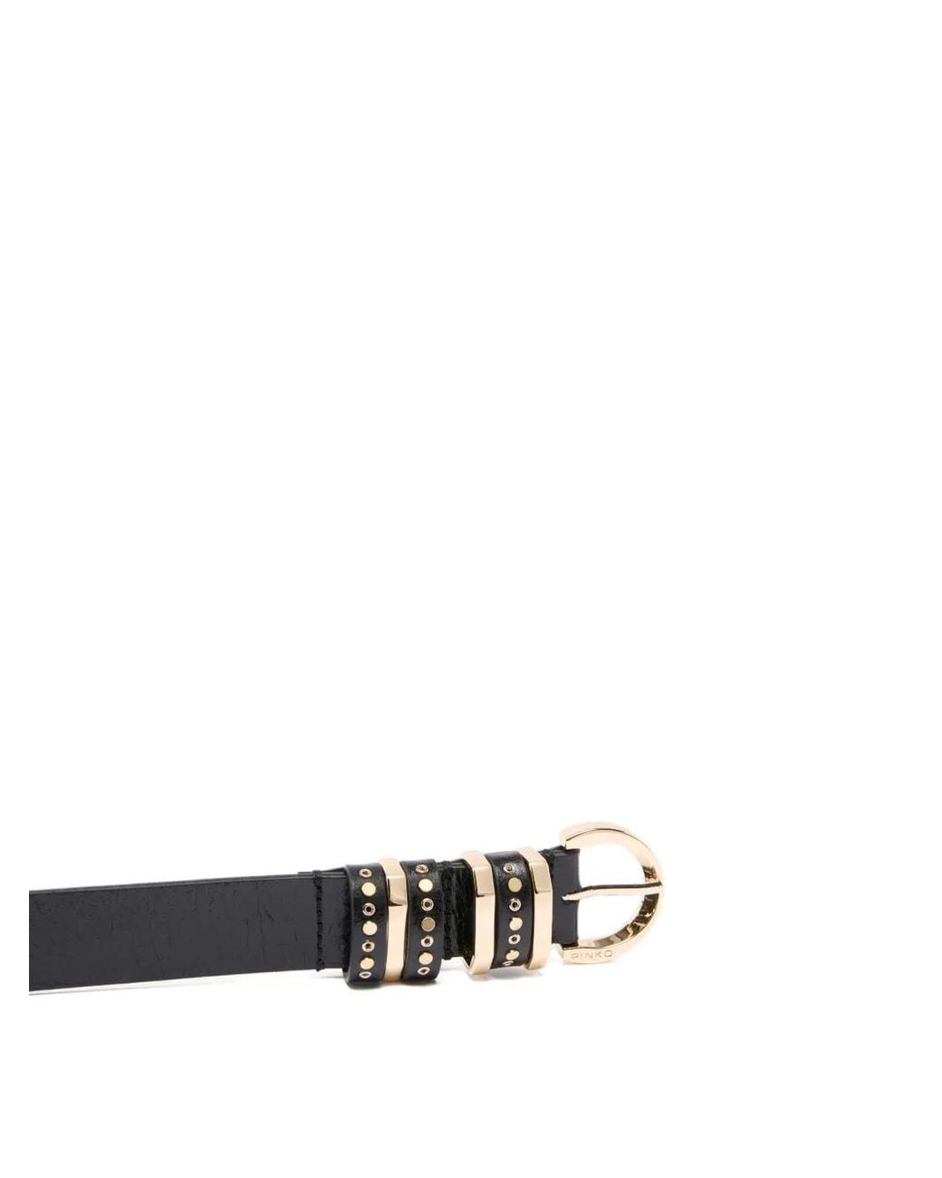 Pinko White Ceinture En Cuir Cloutée À Boucle