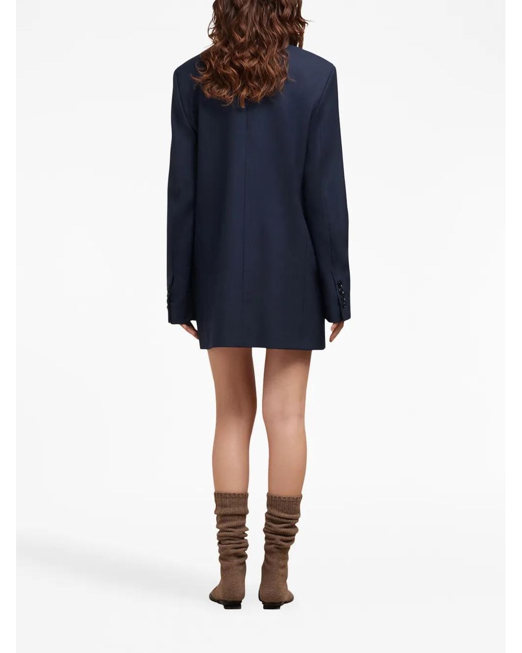 AMI Blue Virgin Wool Minidress