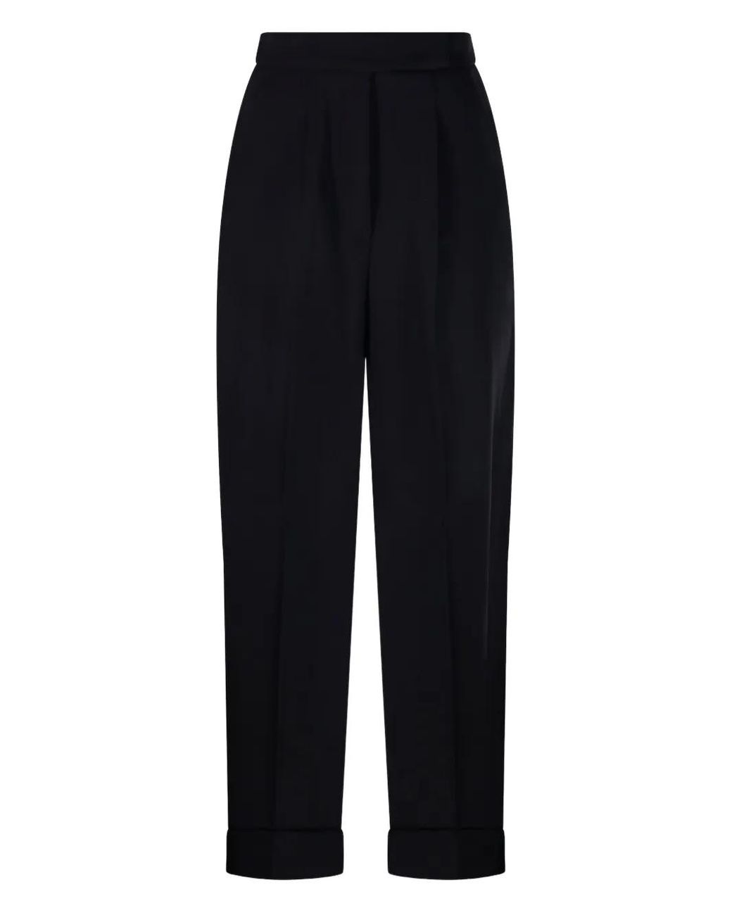 Max Mara Black Cropped Wool Trousers