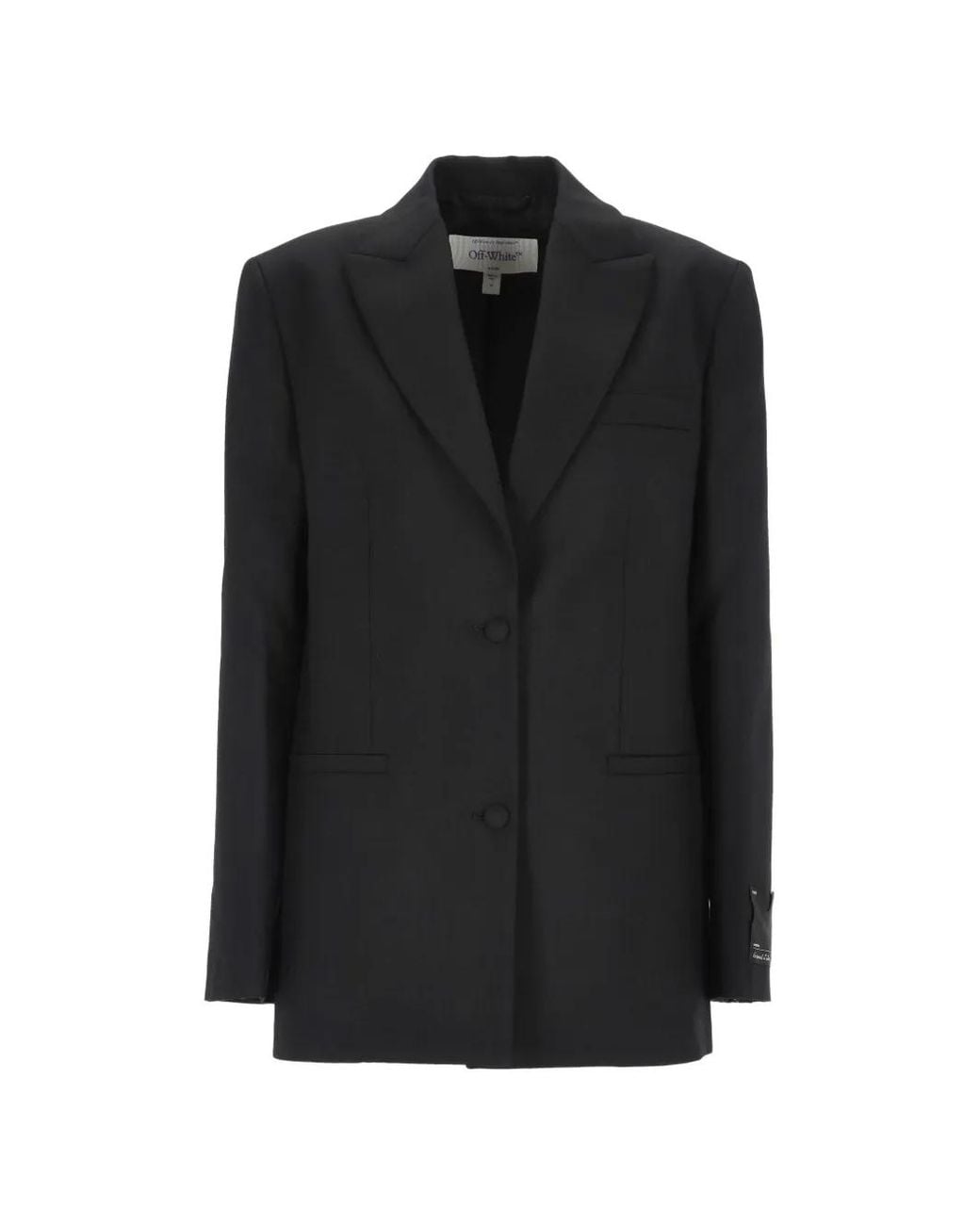Off-White c/o Virgil Abloh Black Logo-Print Single-Breasted Jacket