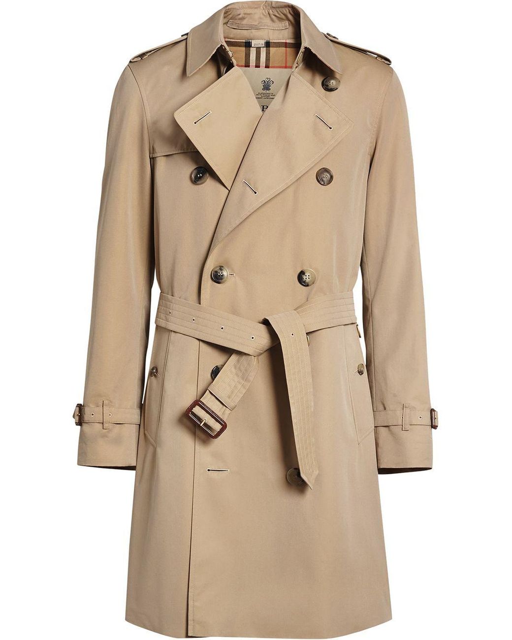 Burberry Chelsea Heritage Midi Trench Coat in Natural for Men - Lyst