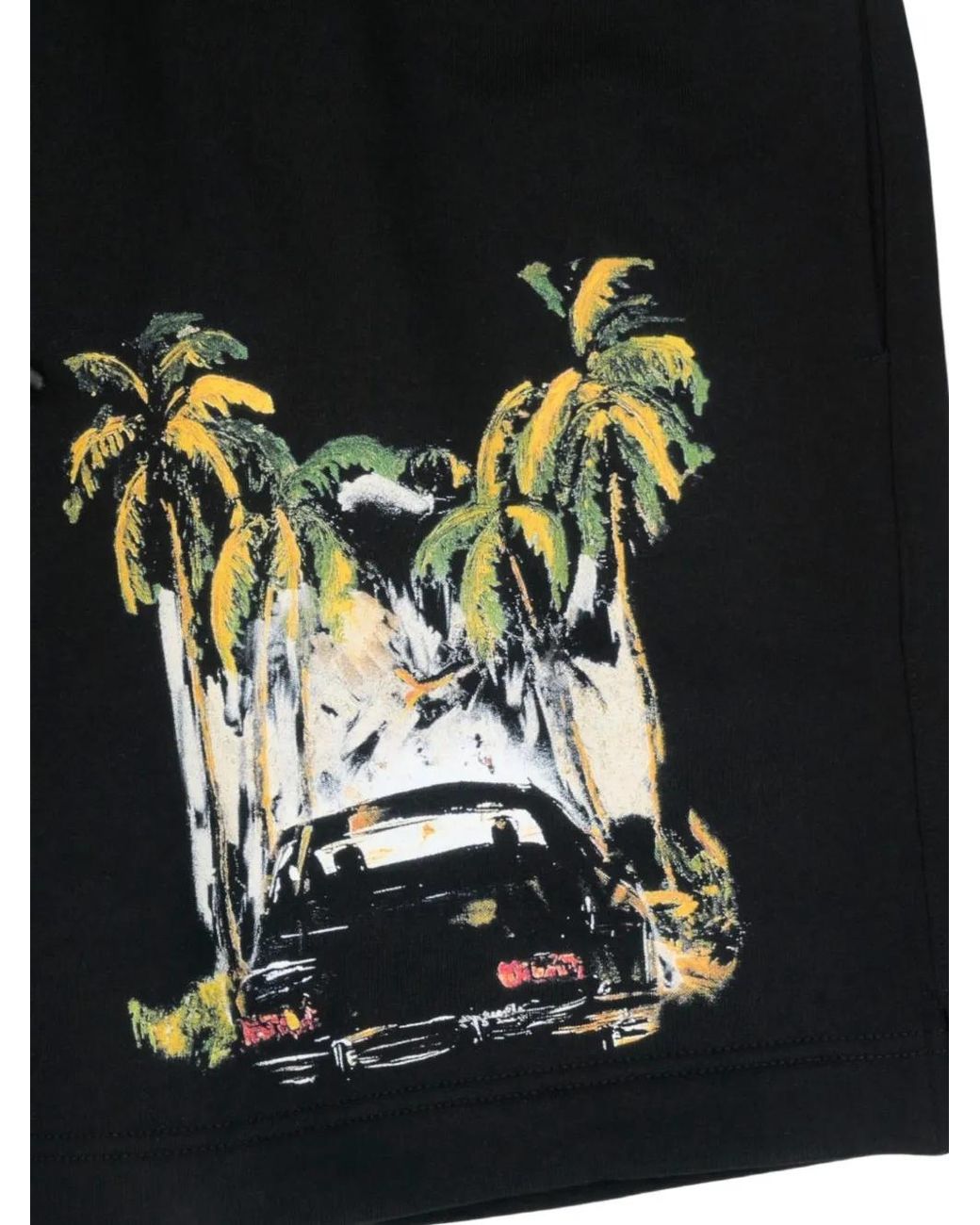 RTA Black Clyde Printed Shorts for men