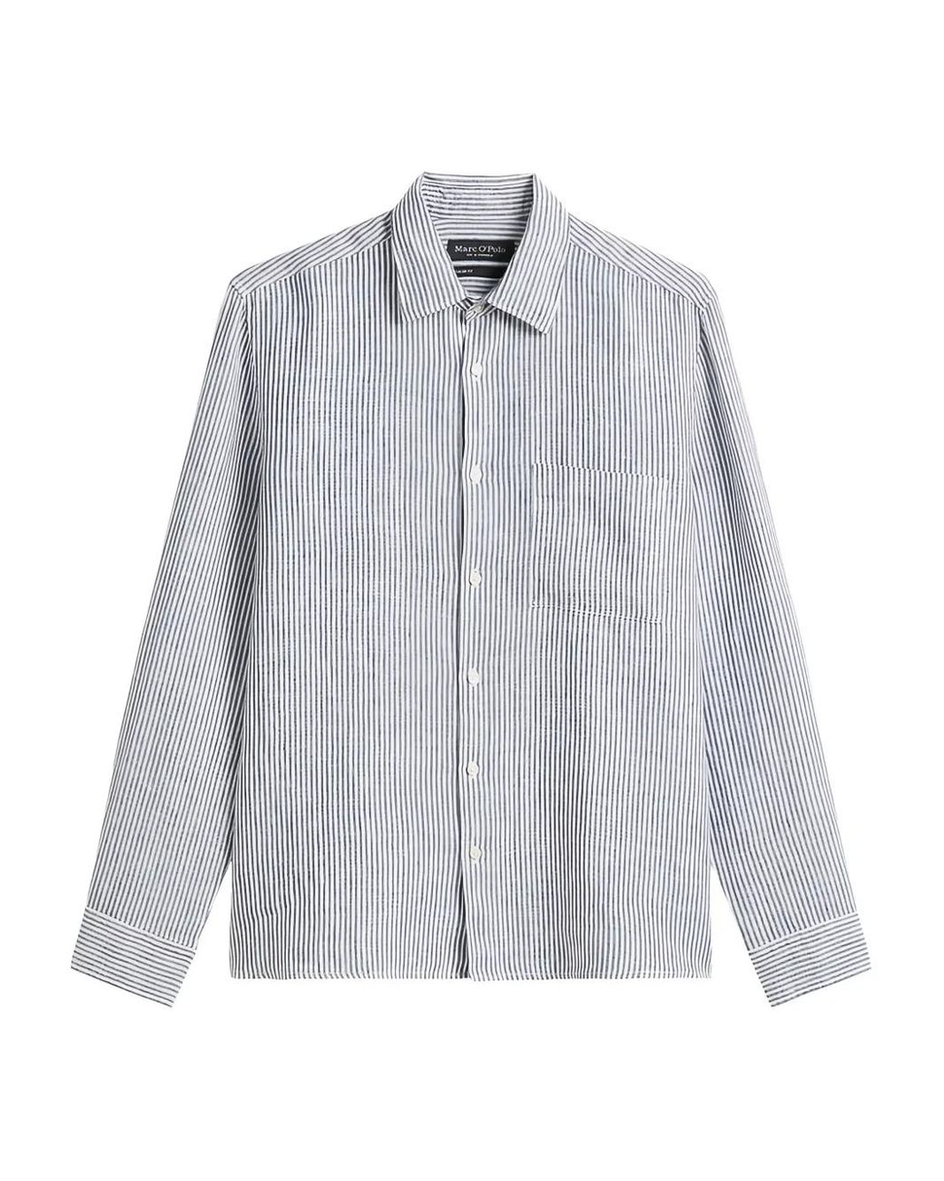 Marc O' Polo Gray Striped Button-Up Shirt for men