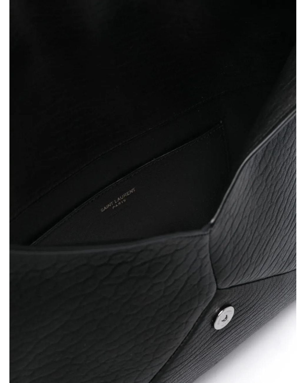 Saint Laurent Black Cassandre Large Envelope Pouch for men